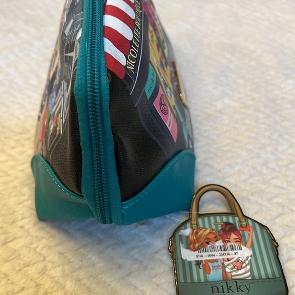 Nikky Bag Blue Cosmetic Bag with Charm - Picture 3 of 7